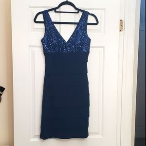 Navy B. Darlin Dress with Sequin Bodice